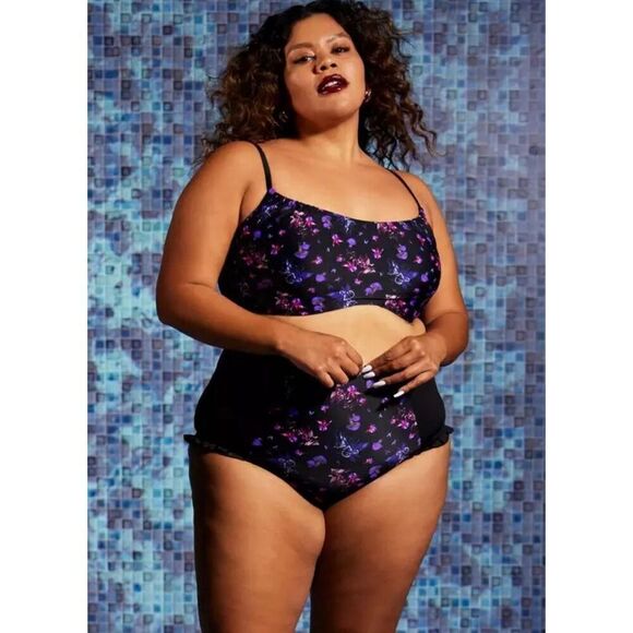 Hot Topic Fairies By Trick Purple Cinched Swimsuit Bikini Plus Size 2 - Picture 8 of 8
